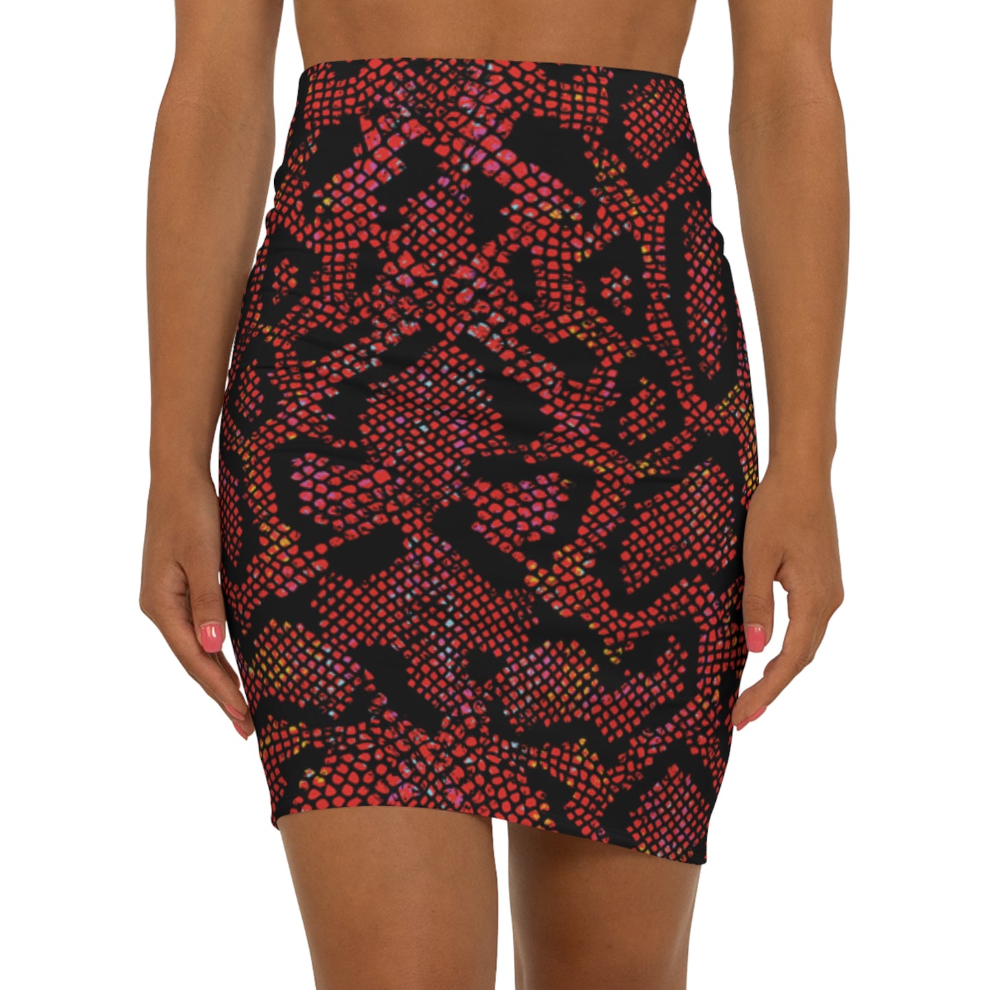 360 Lifestyle Women's Mid-Waist Pencil Skirt Snake Burn print