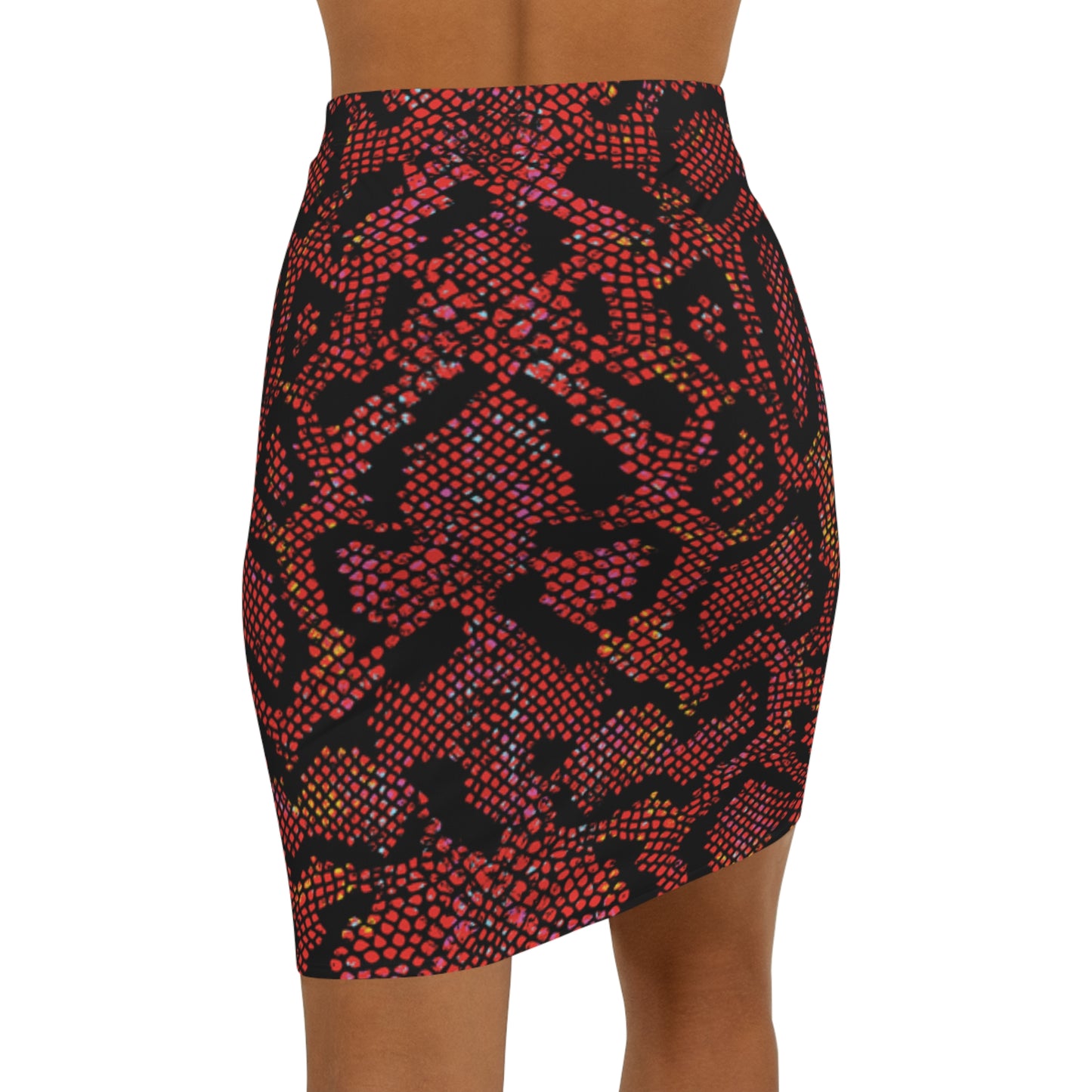 360 Lifestyle Women's Mid-Waist Pencil Skirt Snake Burn print