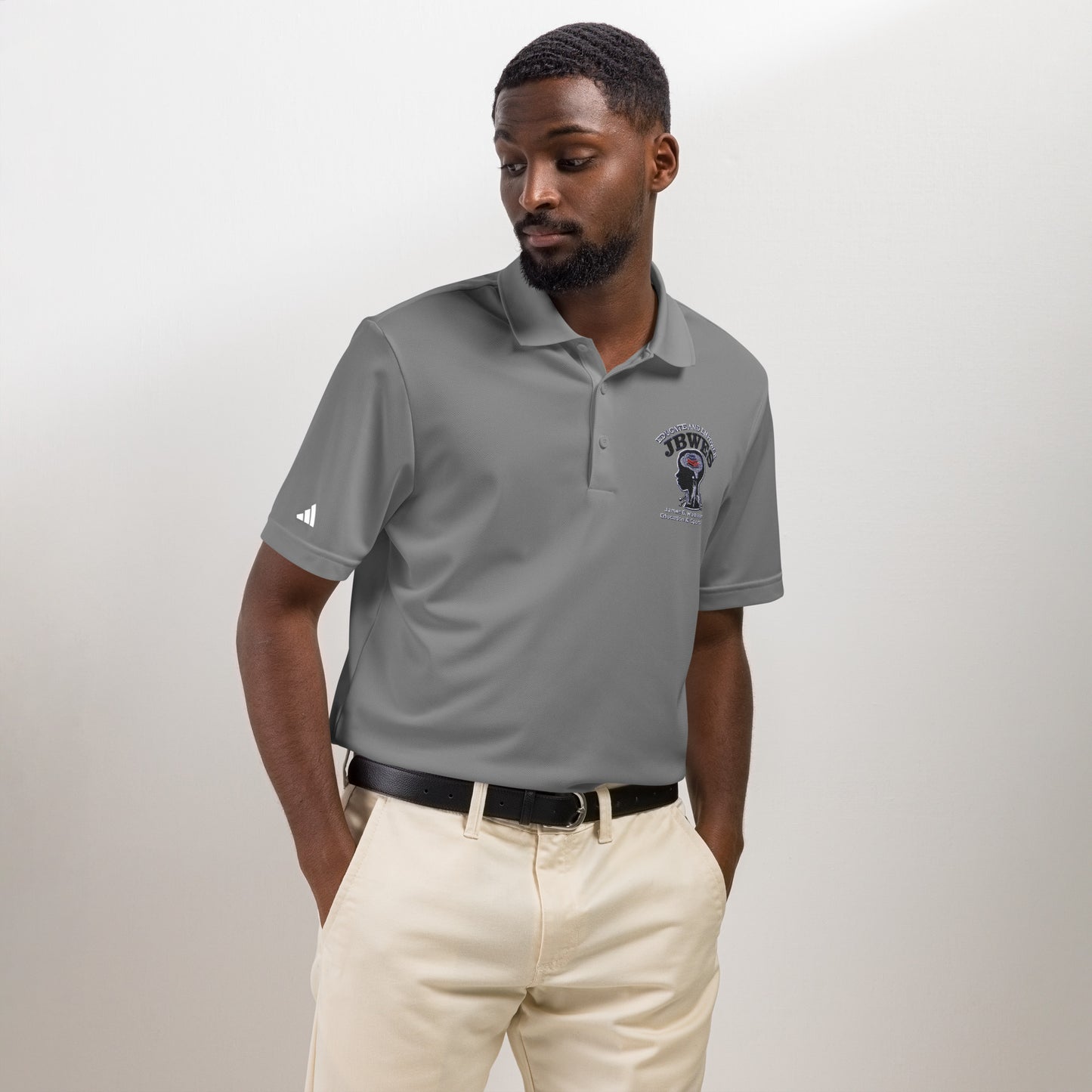 JBWES Embroidery adidas sport polo:  Royal or Grey