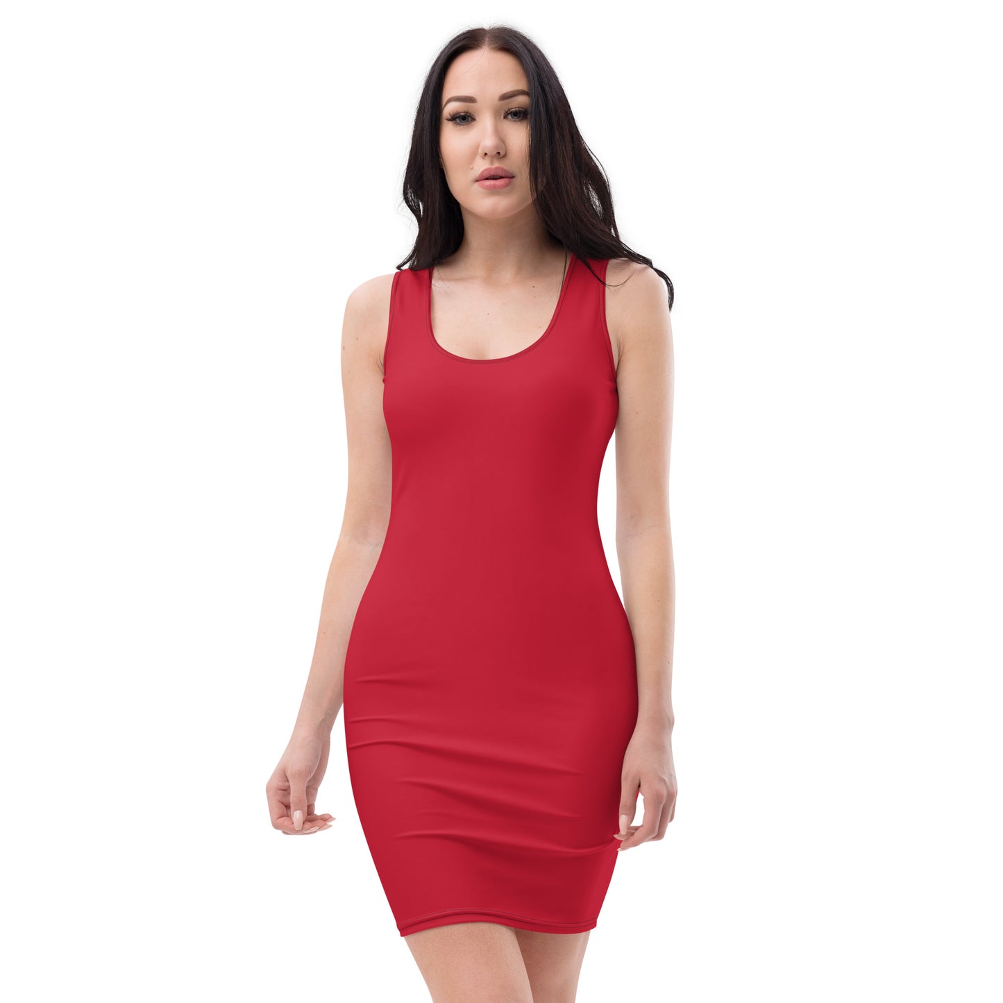 360 Lifestyle 4-way stretch Fitted dress in Solid Red