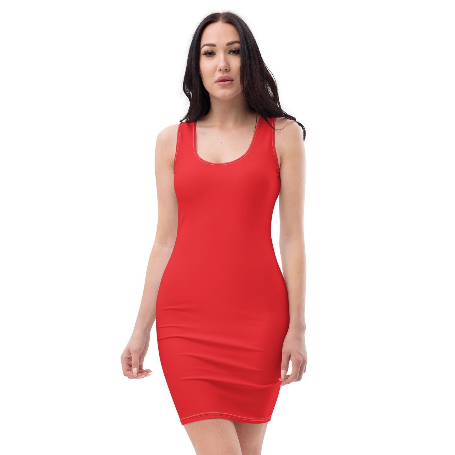 360 Lifestyle fitted dress in Solid Alizarin