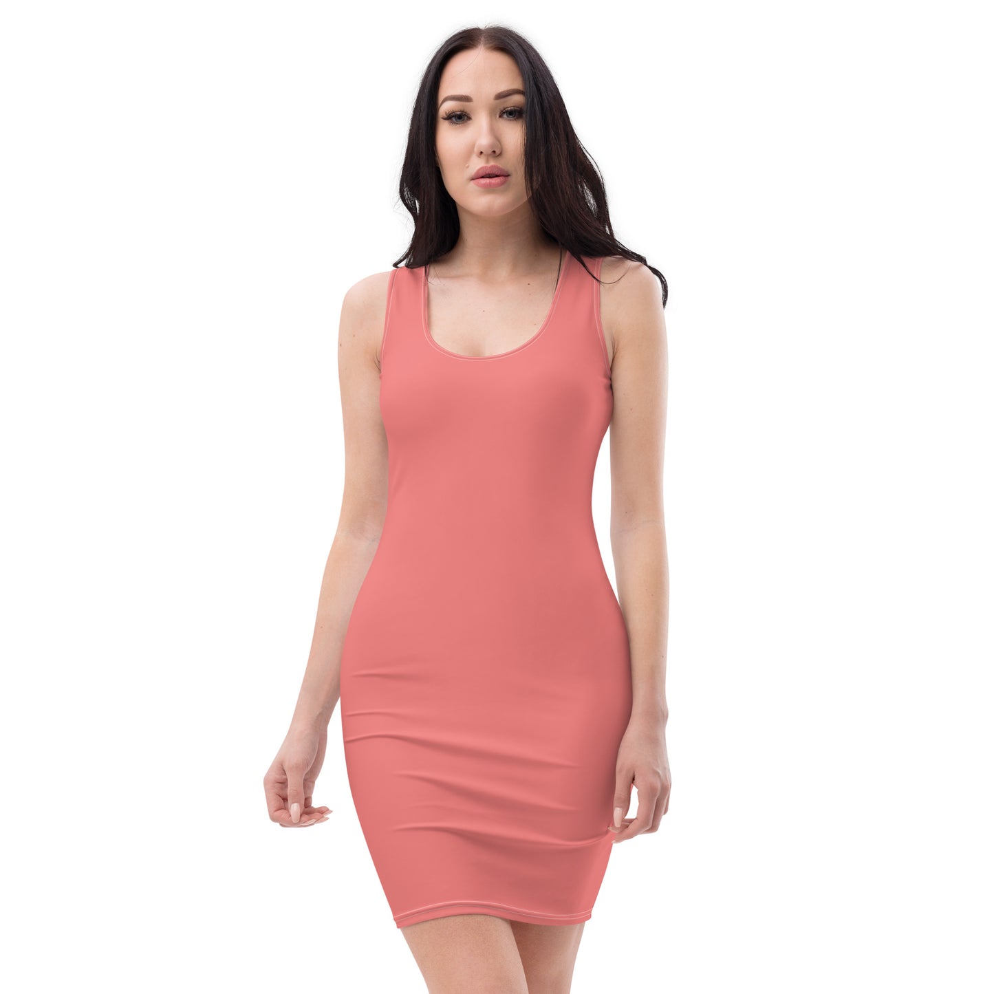 360 Lifestyle Fitted dress in Solid Salmon