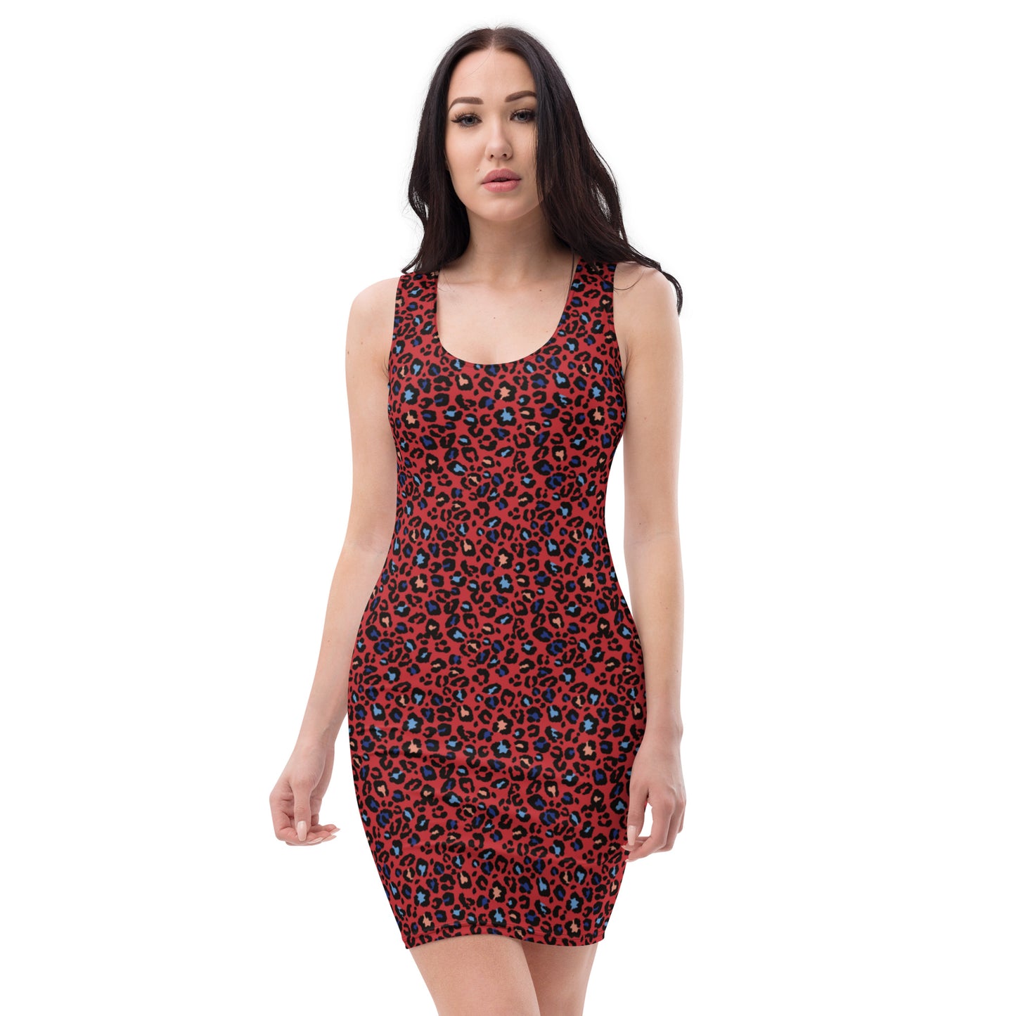 360 Lifestyle fitted dress in Red Hot Leopard