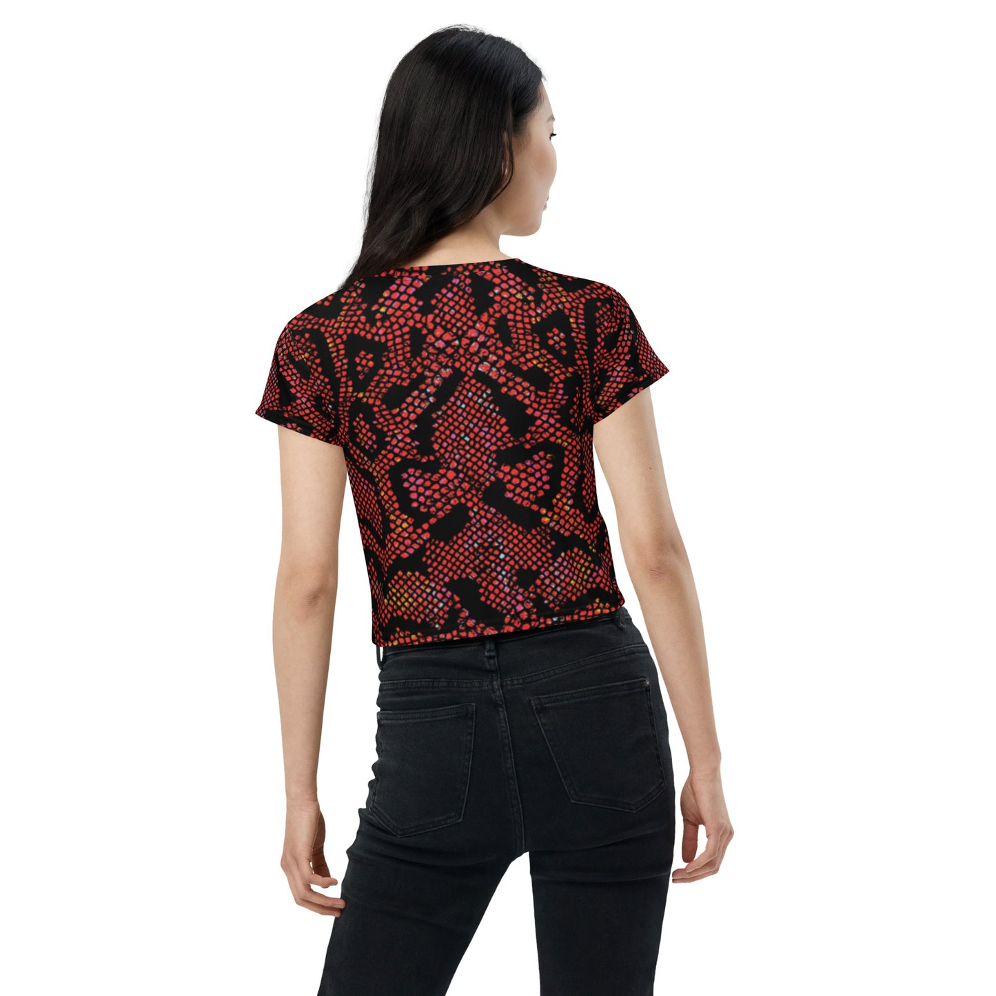 360 Lifestyle Snake Burn Print Crop Tee