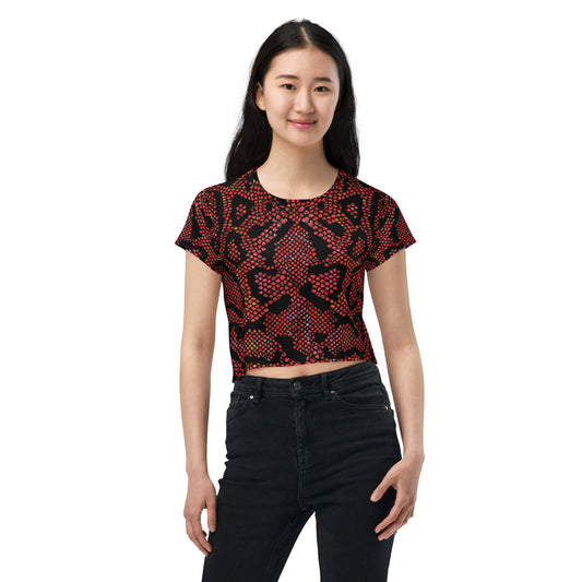 360 Lifestyle Snake Burn Print Crop Tee