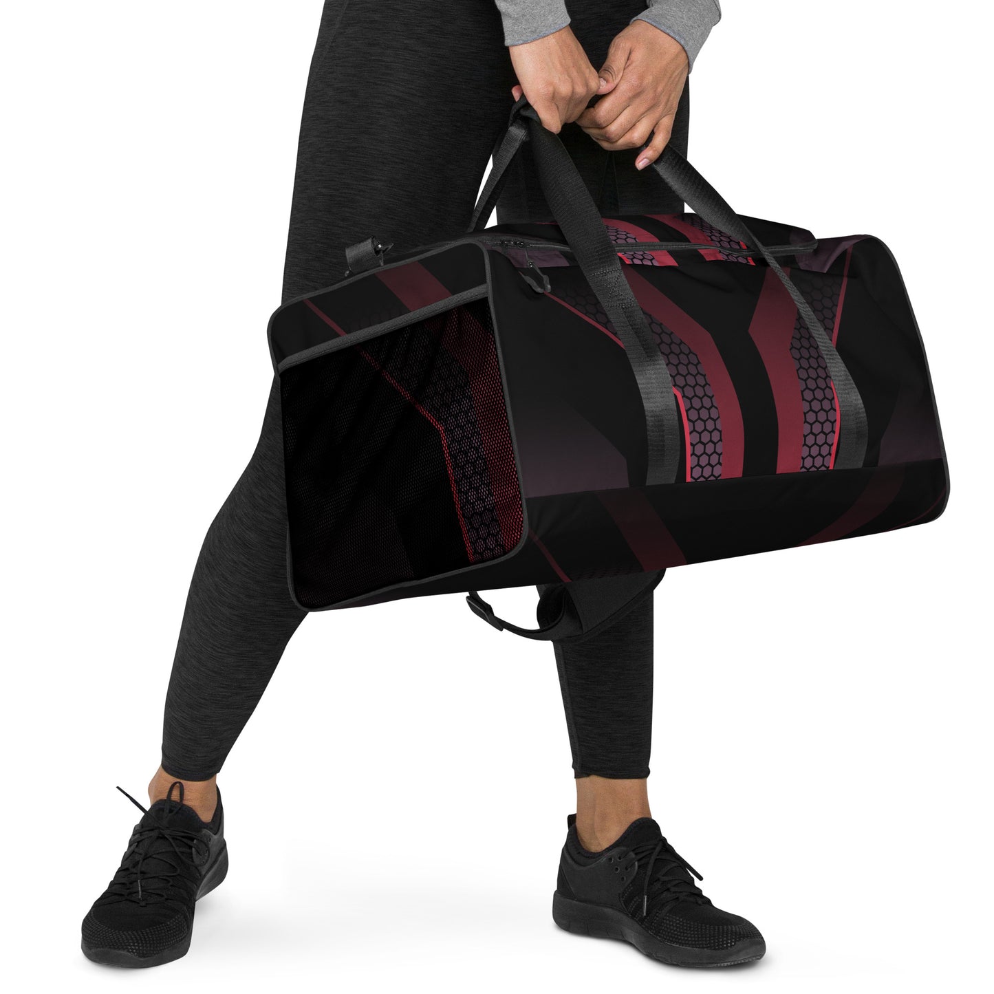 360 Lifestyle duffle bag black with pink geo print