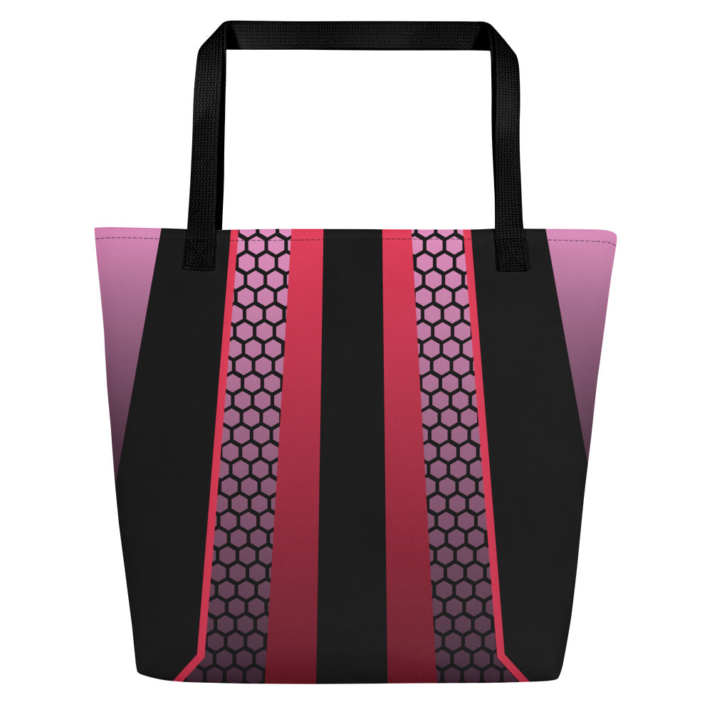 360 Lifestyle Large Tote Bag black with pink geo print