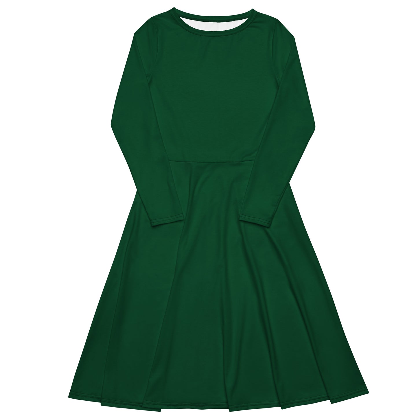 360 Lifestyle long sleeve midi dress in Solid Forest Green