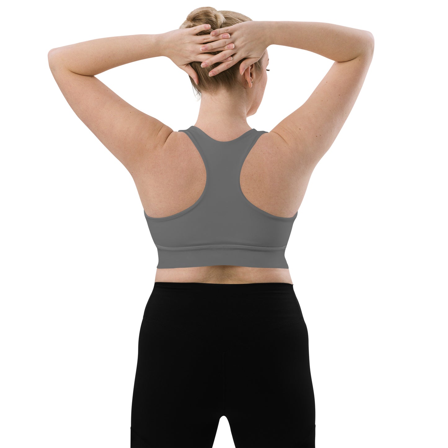 360 Lifestyle Longline sports bra in Solid Grey