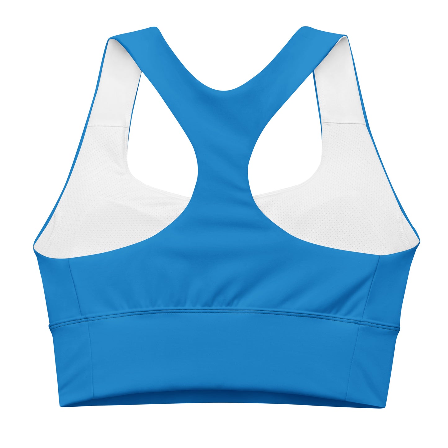 360 Lifestyle Longline sports bra in Solid Blue