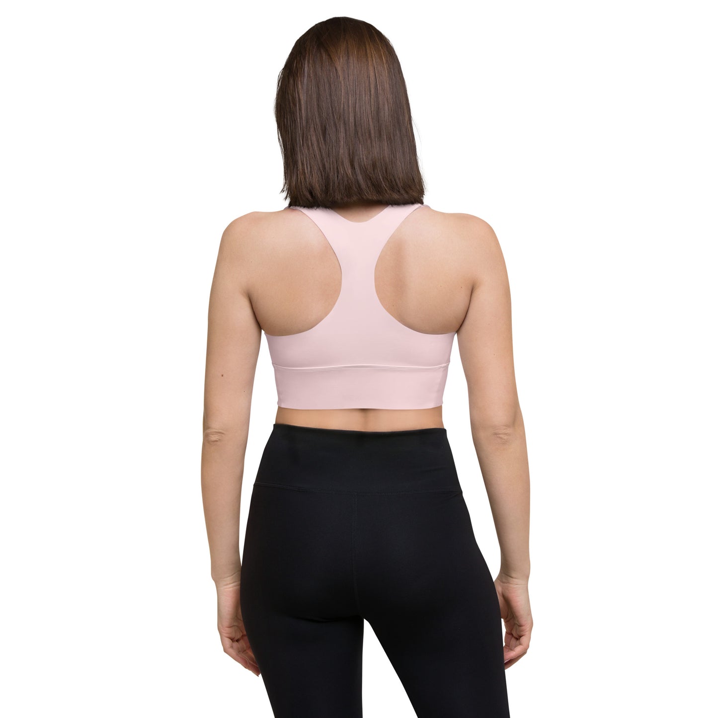 360 Lifestyle Longline sports bra in Solid Pale Pink