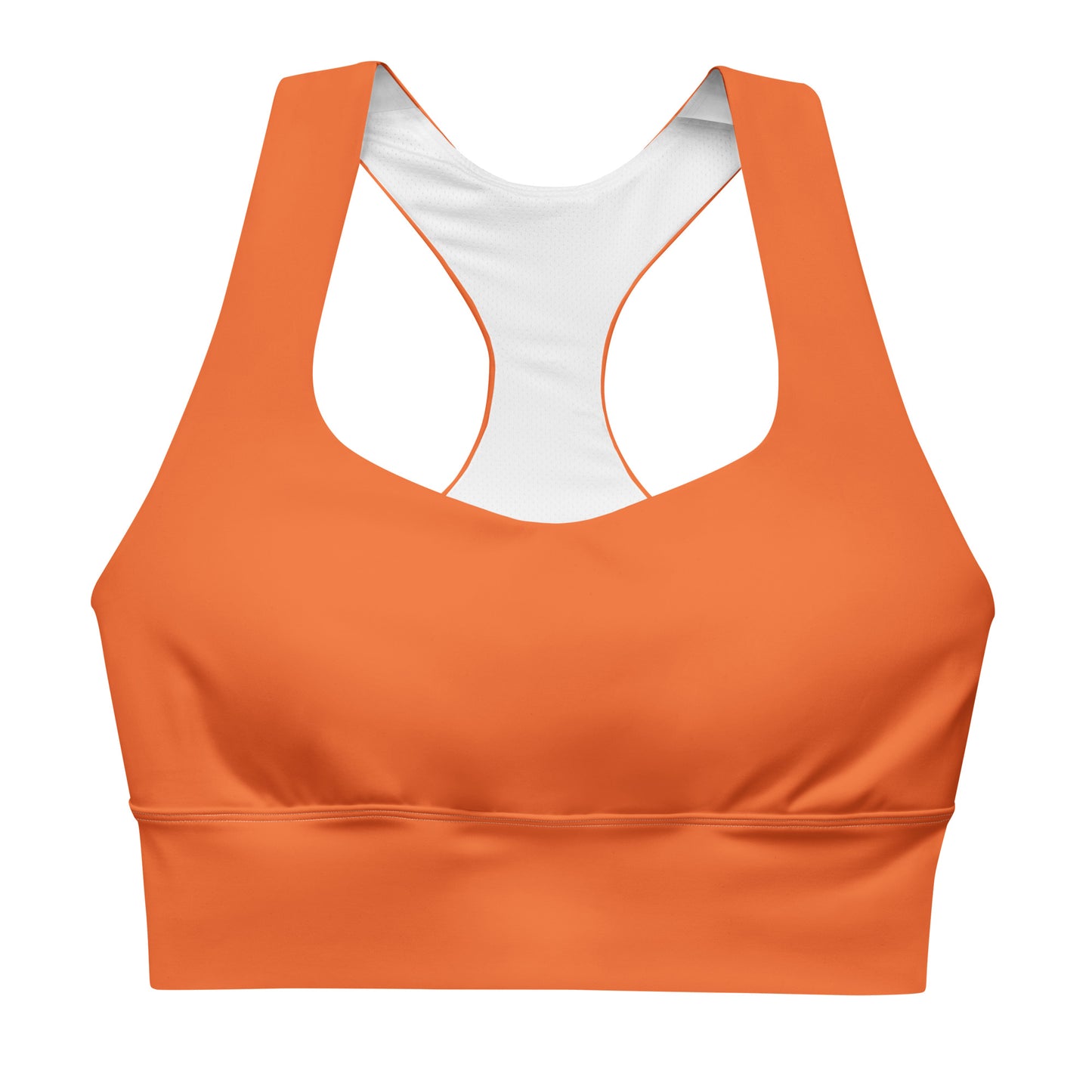 360 Lifestyle Longline sports bra in Solid Orange