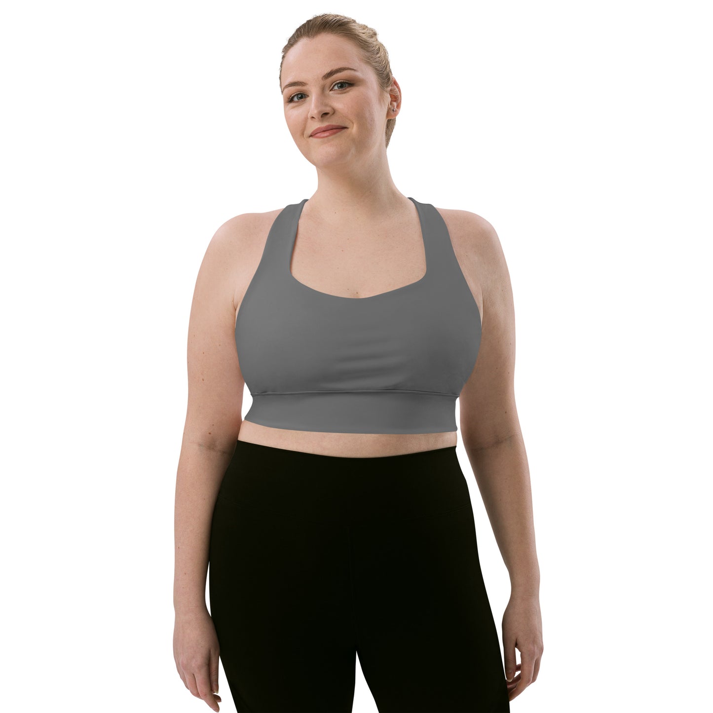 360 Lifestyle Longline sports bra in Solid Grey