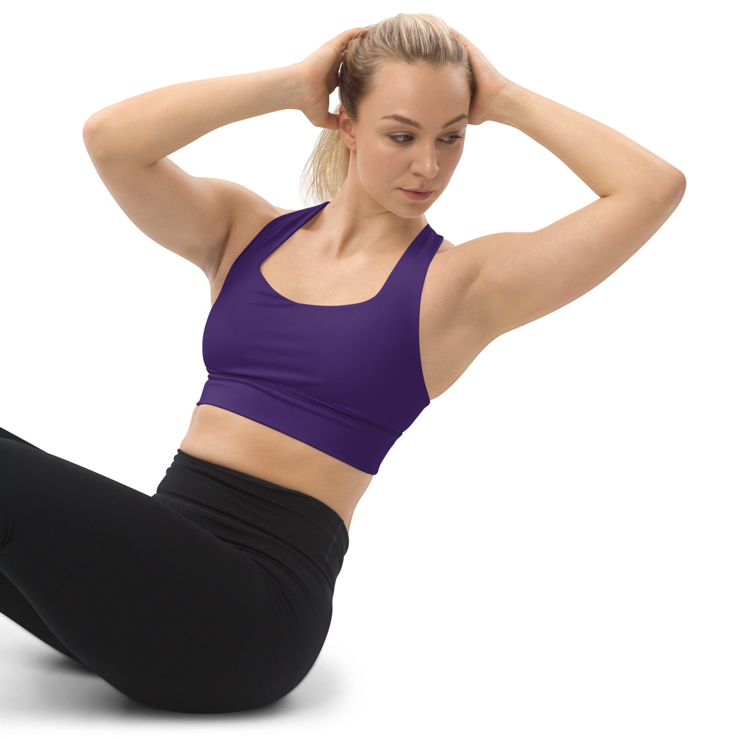 360 Lifestyle Longline sports bra in Solid Purple