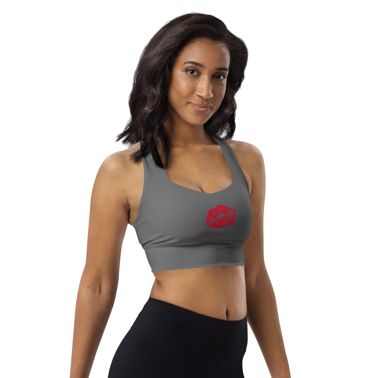 360 Lifestyle Longline sports bra Moni's Kiss print