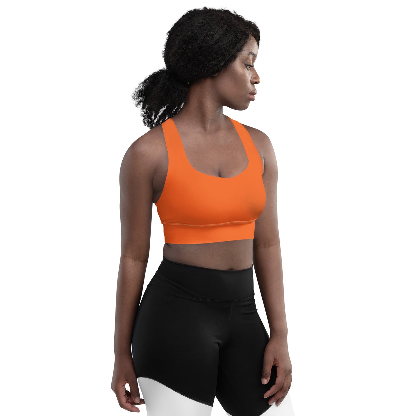 360 Lifestyle Longline sports bra in Solid Orange