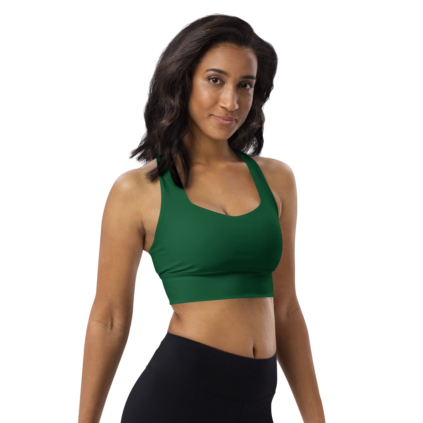 360 Lifestyle Longline sports bra in SolidForest Green