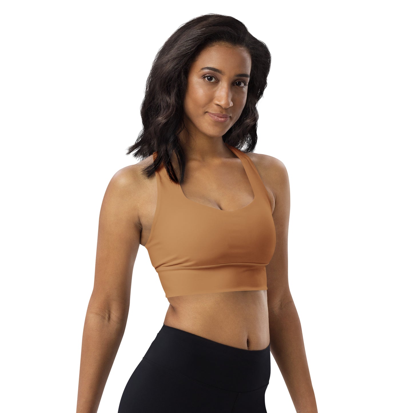 360 Lifestyle Longline sports bra in Solid Nude