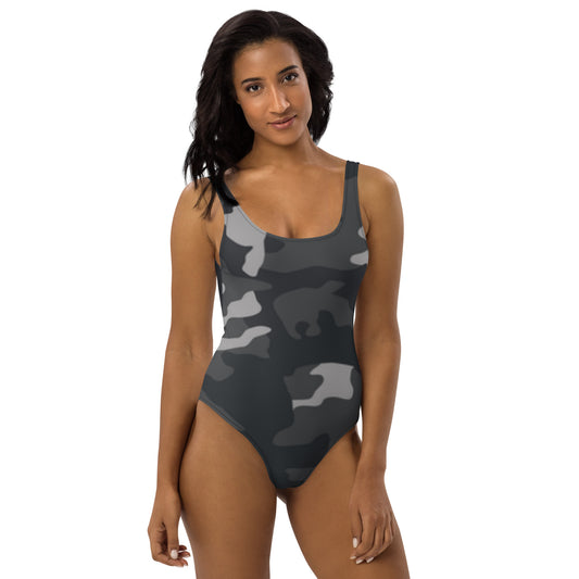 360 Lifestyle One-Piece Swimsuit  Gray Camo pattern