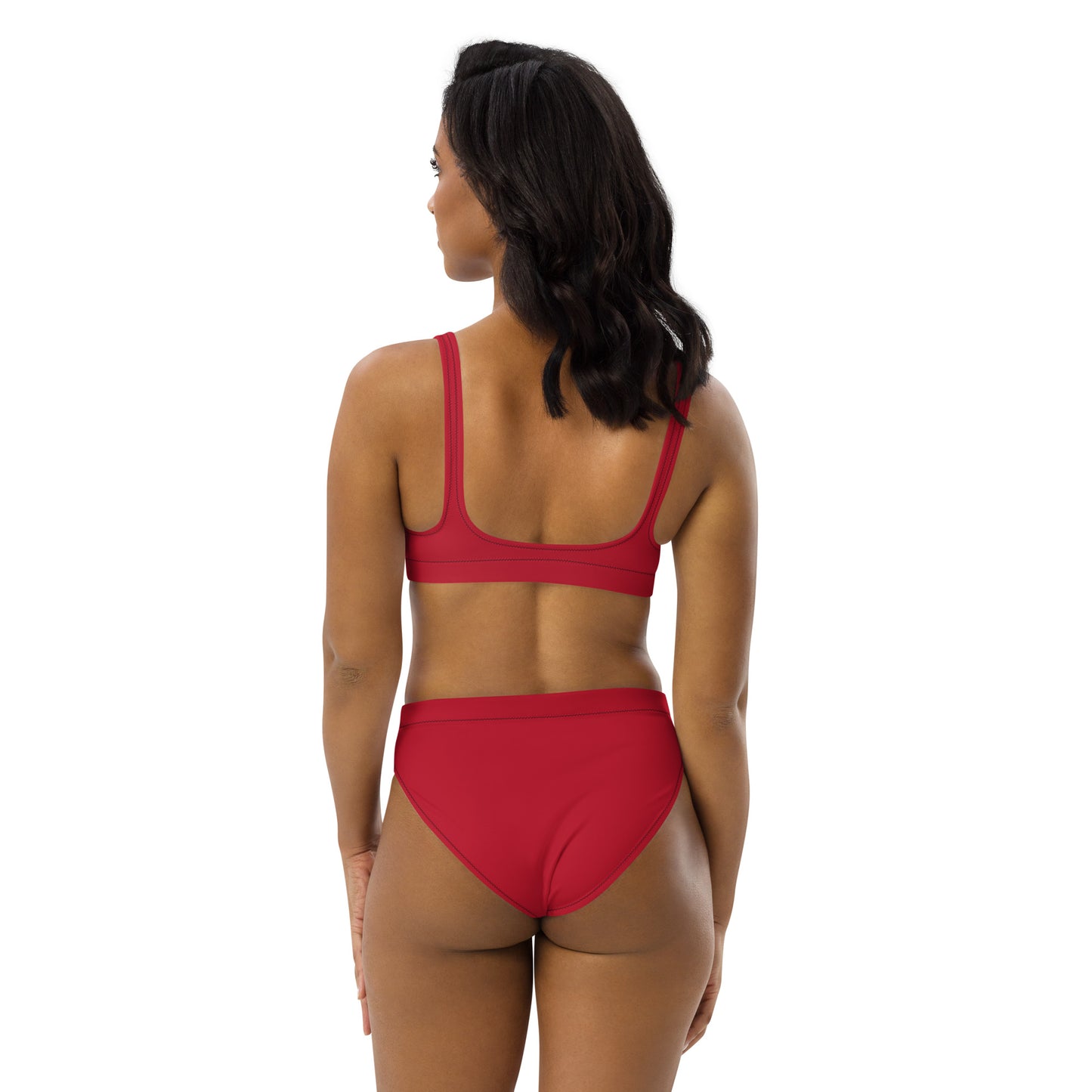 360 Lifestyle high-waisted bikini in Solid Red