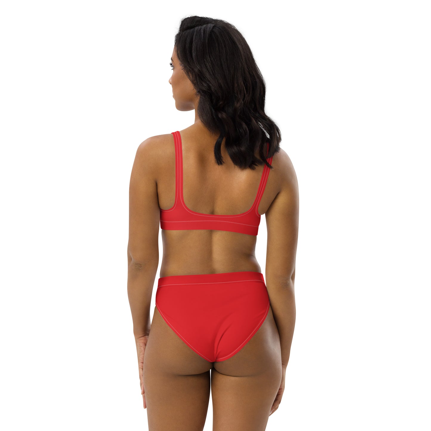 360 Lifestyle high-waisted bikini in Solid Alizarin