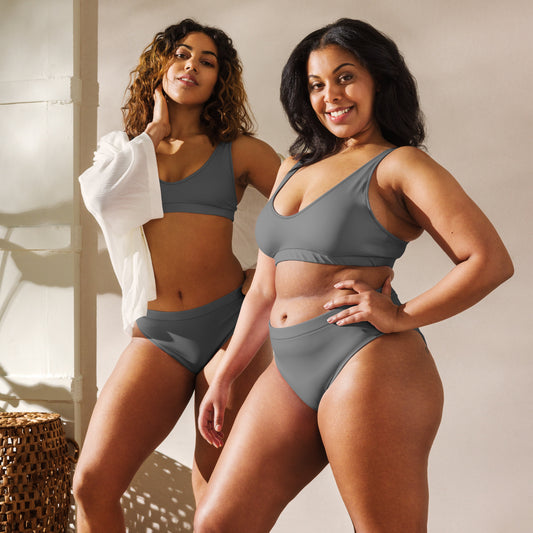 360 Lifestyle  high-waisted bikini in Solid Grey