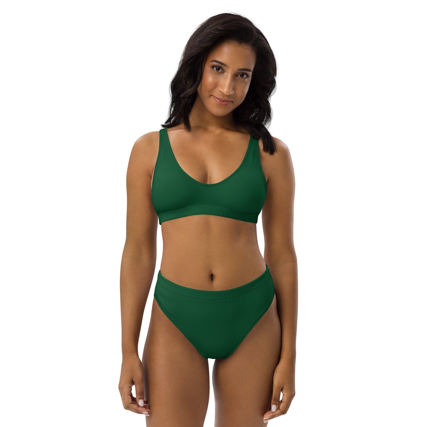 360Lifestyle  high-waisted bikini in Solid Forest Green