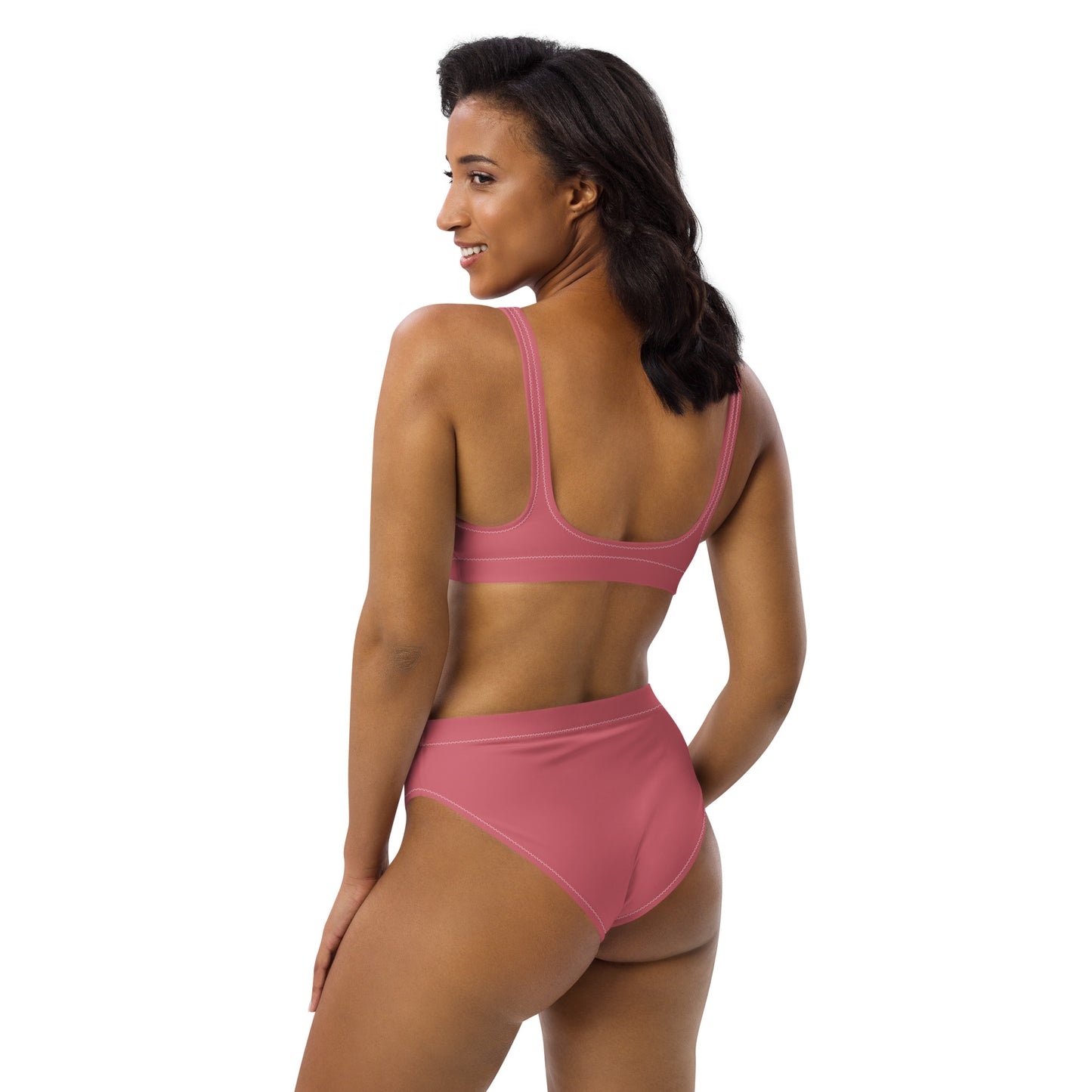 360 Lifestyle high-waisted bikini Roman Rose solid