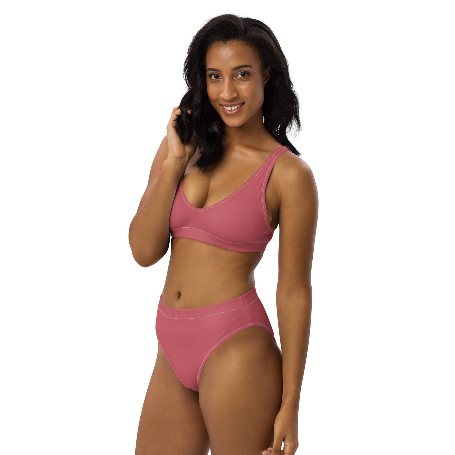 360 Lifestyle high-waisted bikini Roman Rose solid