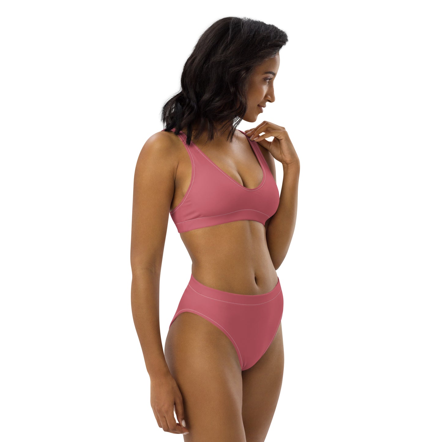 360 Lifestyle high-waisted bikini Roman Rose solid