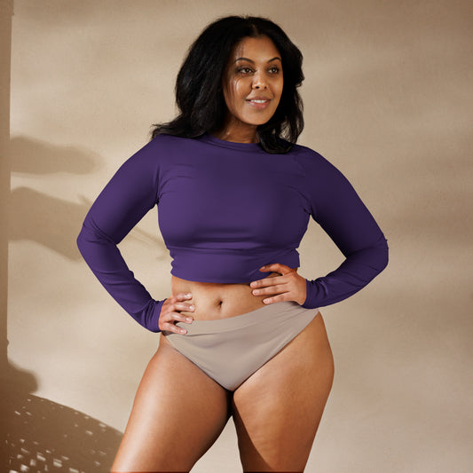 360 Lifestyle long-sleeve crop top UPF 50+ in Solid Purple