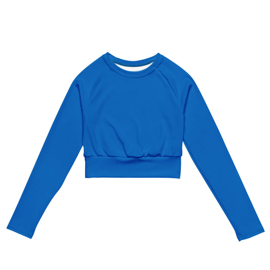 360 Lifestyle long-sleeve crop top UPF 50+ in Solid Blue