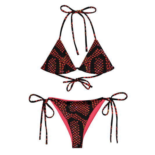 360 Lifestyle string bikini snake burn print