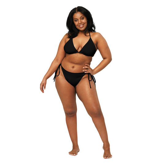 360 Lifestyle  string bikini Solid Black