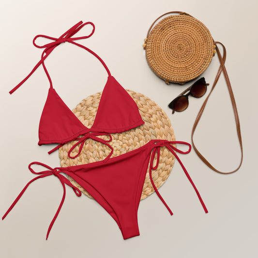 360 Lifestyle string bikini Solid Red