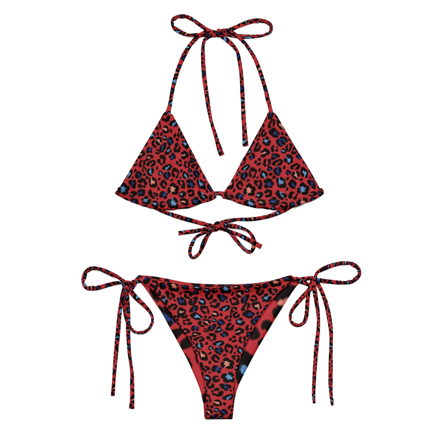 360 Lifestyle string bikini in Red Hot Leopard