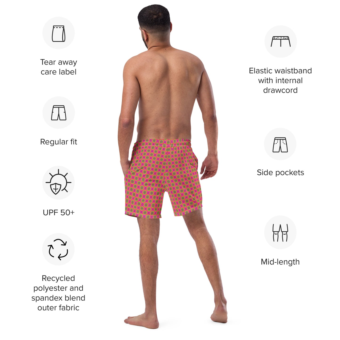 360 Lifestyle Man Men's swim trunks Watermelon Sugar