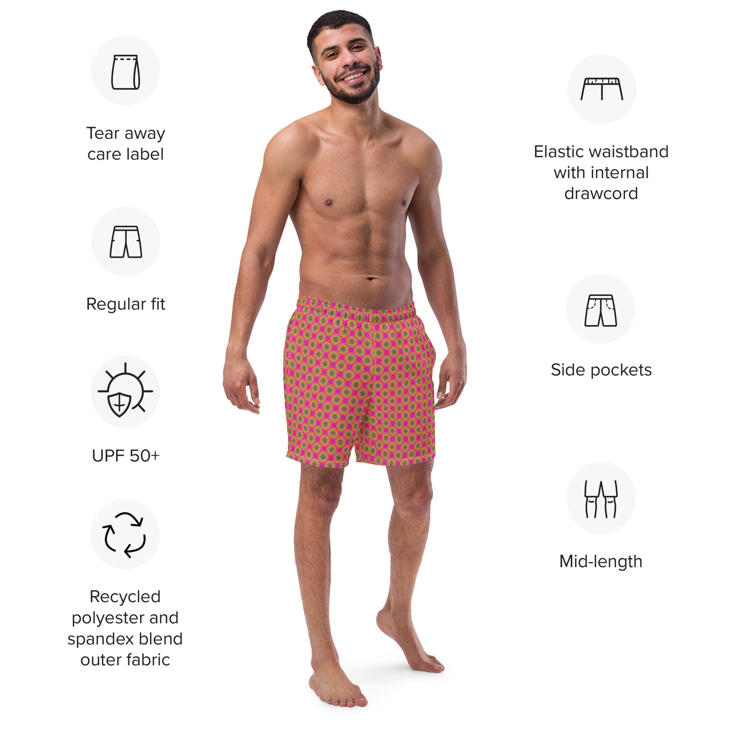 360 Lifestyle Man Men's swim trunks Watermelon Sugar