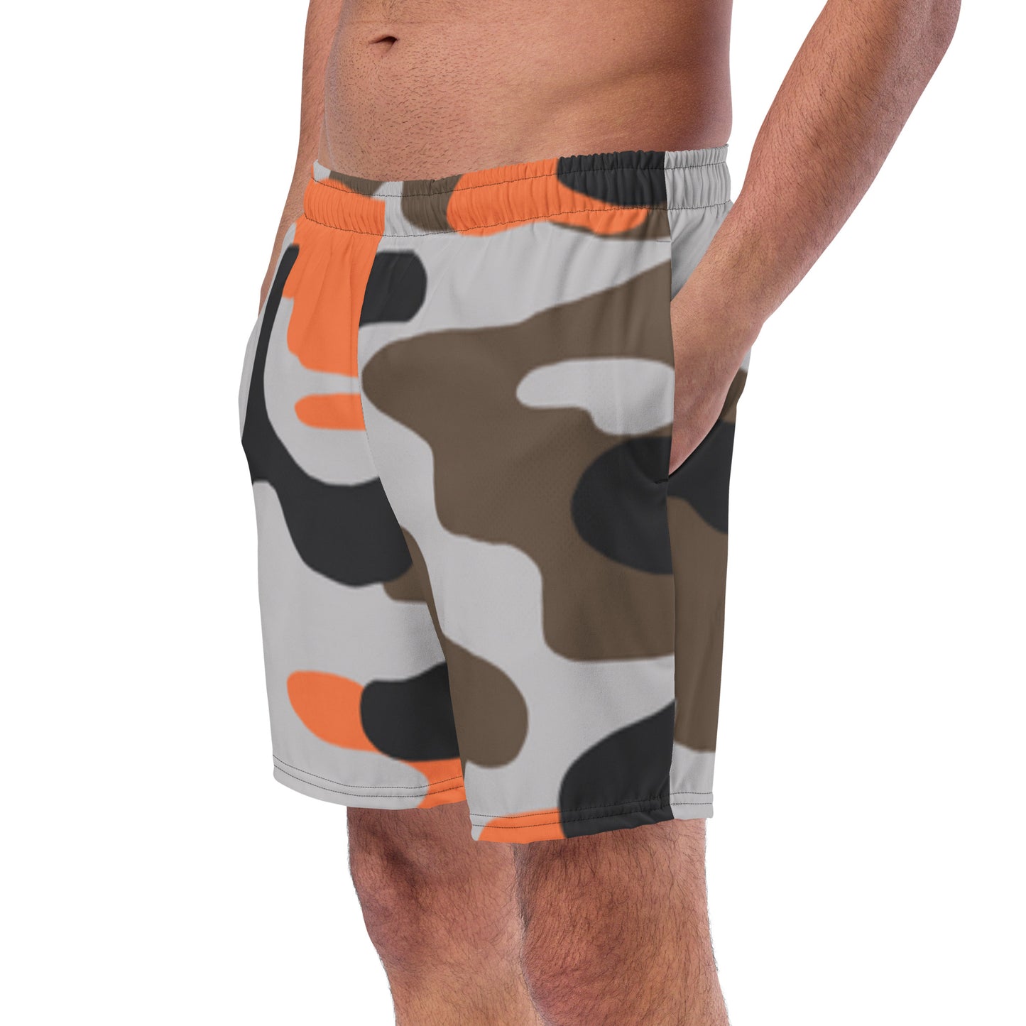 360 Lifestyle Man  swim trunks Gray and Orange Camo