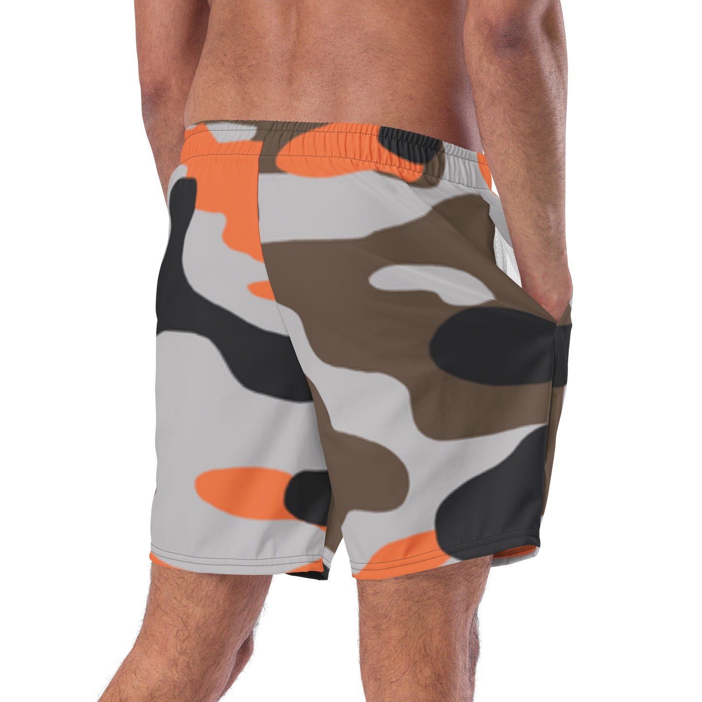 360 Lifestyle Man  swim trunks Gray and Orange Camo