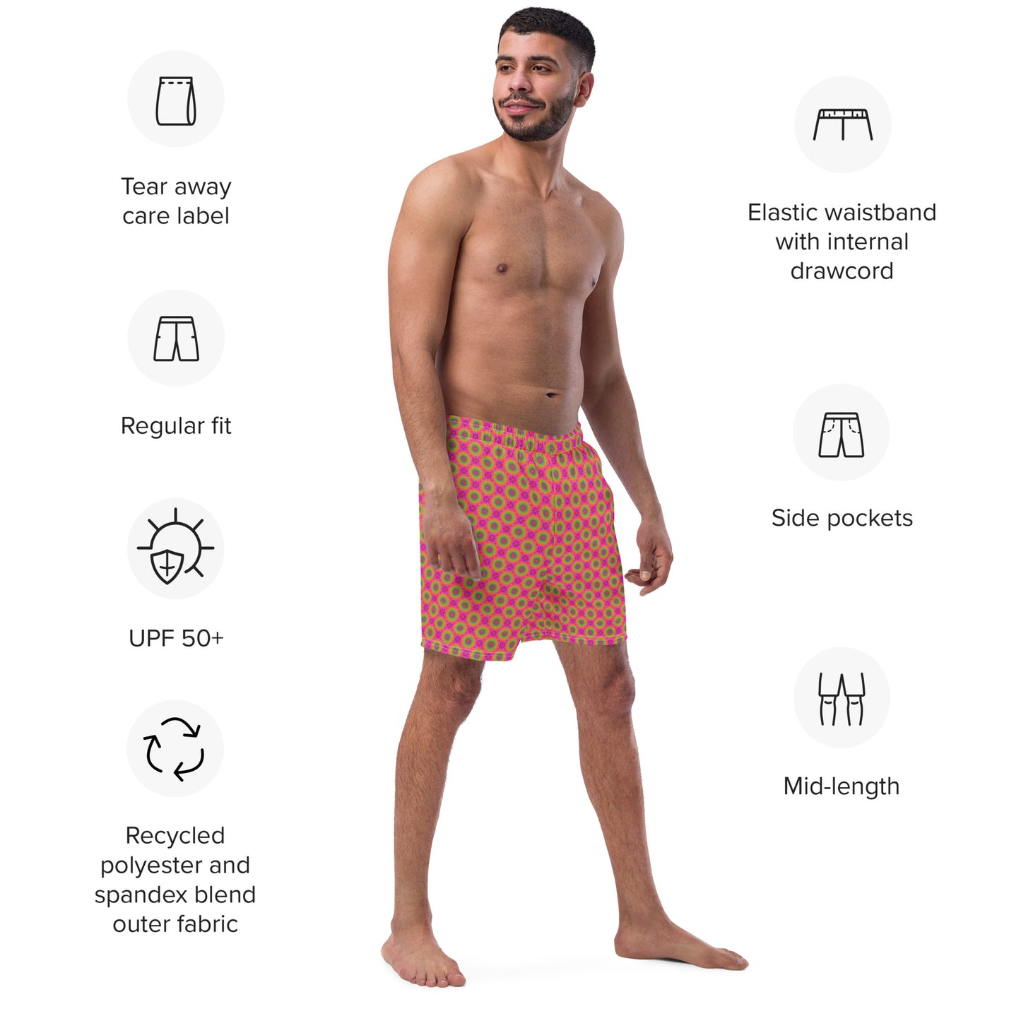 360 Lifestyle Man Men's swim trunks Watermelon Sugar