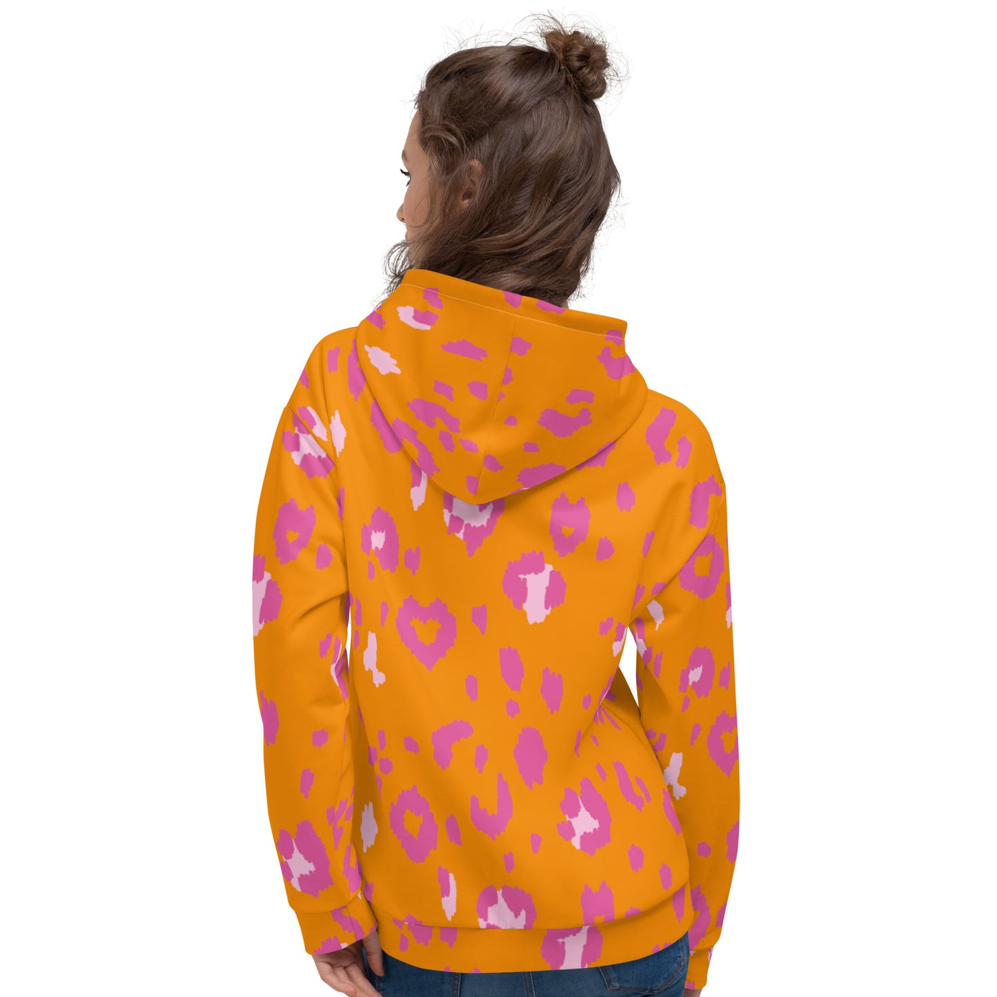 360 Lifestyle Unisex Hoodie Orange and Pink Animal  ILMT