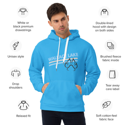 Wallace Lake Unisex Hoodie Turquoise