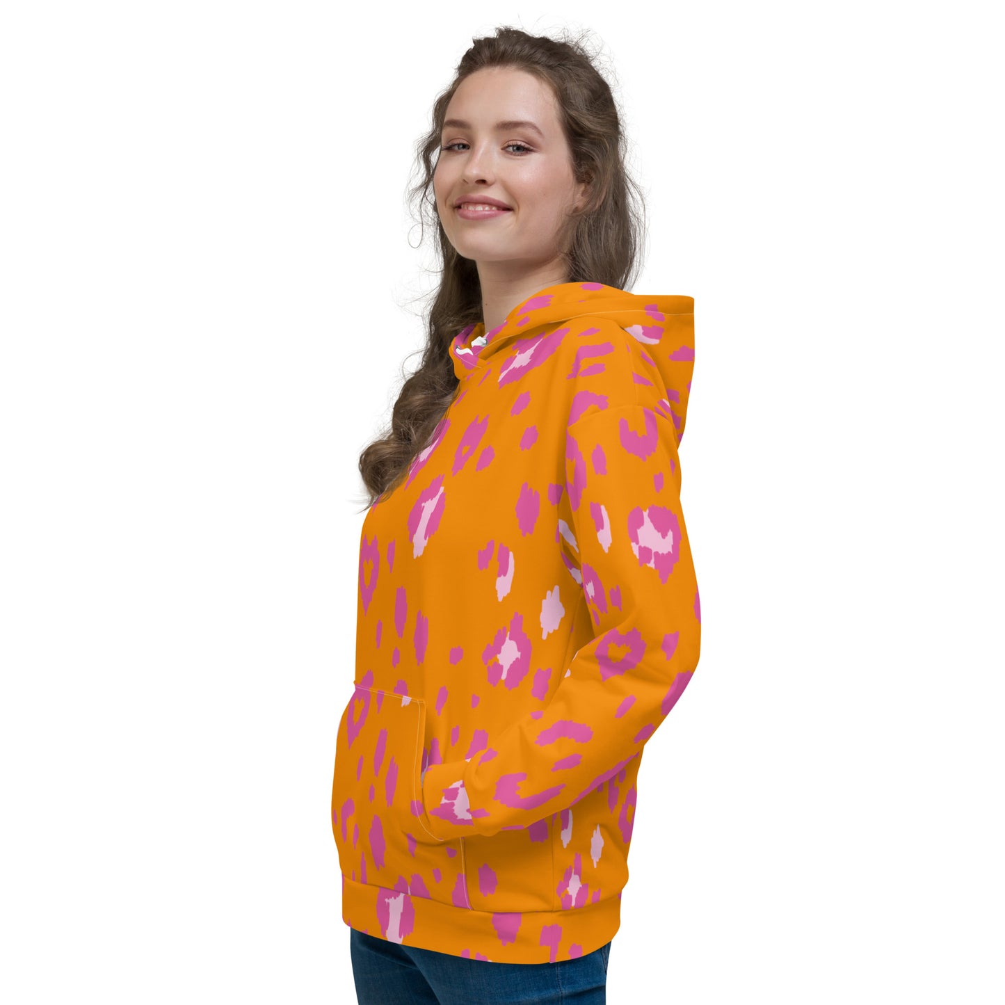 360 Lifestyle Unisex Hoodie Orange and Pink Animal  ILMT