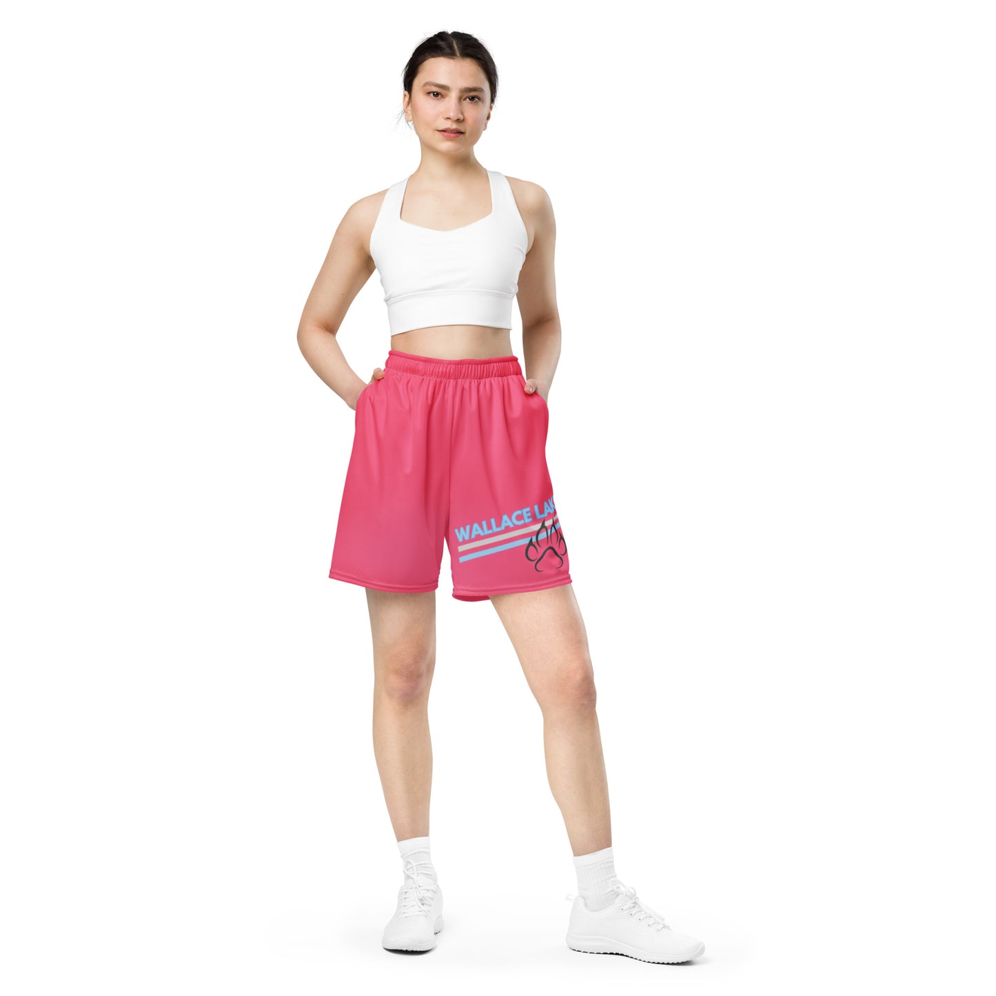 Wallace Lake Hot Pink Adult Unisex mesh shorts