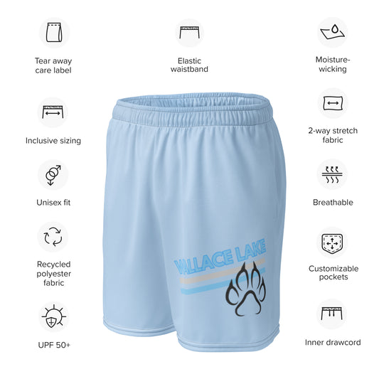 Wallace Lake Adult Unisex mesh shorts light blue