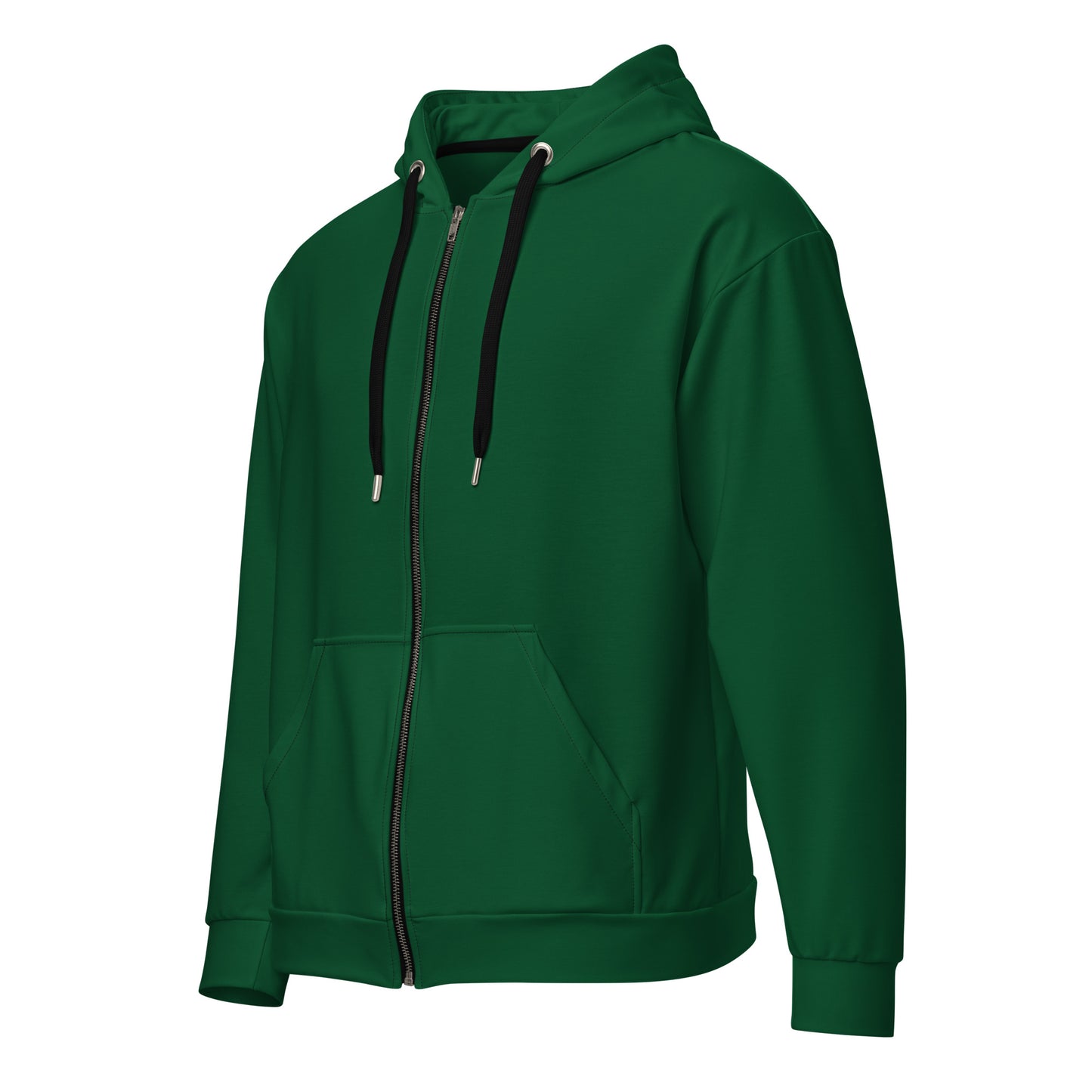 360 Lifestyle Unisex zip hoodie in Solid Forest Green