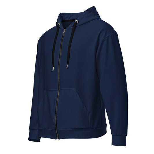 360 Lifestyle Unisex zip hoodie in Solid Navy