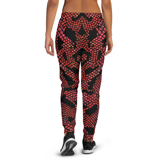 360 Lifestyle Women's Joggers in snake burn print