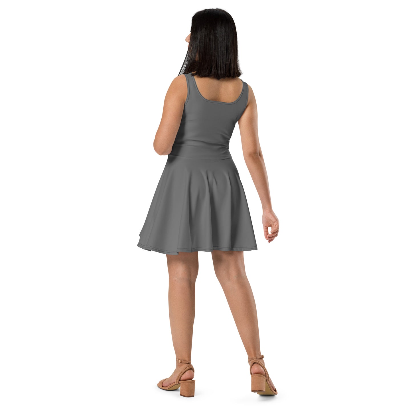 360 Lifestyle Flared  Dress in Solid Grey